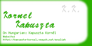 kornel kapuszta business card